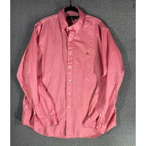 Polo Ralph Lauren Long Sleeve Chambray Button-Up Dress Shirt Red/Pink Men's XL